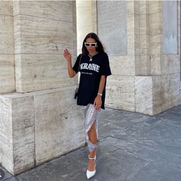 Zara * Set Sequin Skirt & Top Silver Size S - Picture 11 of 16